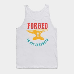 Forged Isaiah 54:17 In His Strength Tank Top